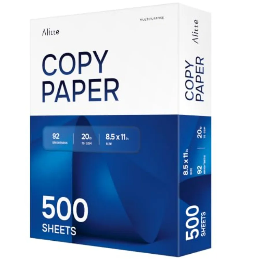 Printer Paper - 8.5 x 11 White Letter Size Copy Paper, 1 Ream 500 Sheets 20 lb Printing Paper for Documents Writing, Drawing, S