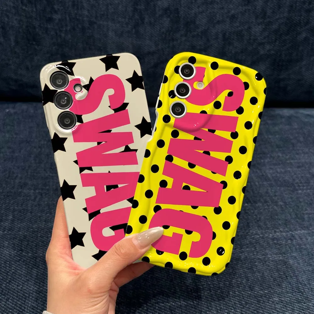 Yellow Polka Dot Cover For Samsung Galaxy A73 A55 A26 A24 A06 A05 Feilin Phone Case Wave Oil Phone Case