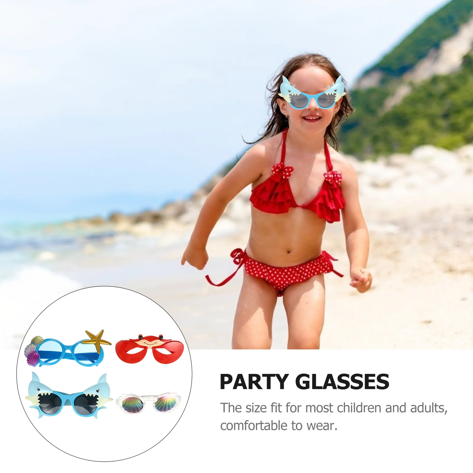 4 Stuks Krab Brillen Plastic Hawaii Party Bril Creatieve Grappige Brillen Rekwisieten voor Kostuum Carnaval Maskerade Photo Booth