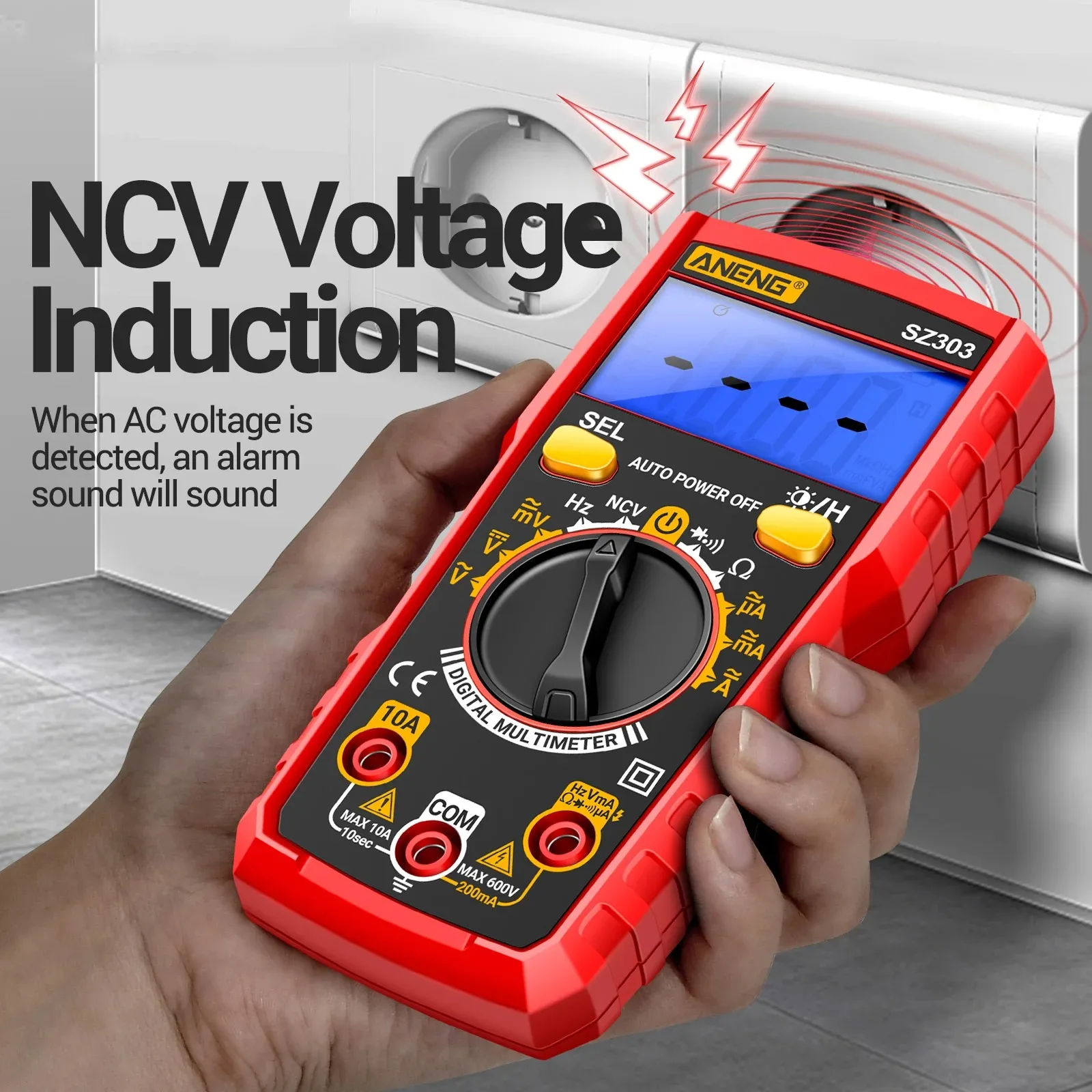 1999 Count SZ303 Multimeter Digital AC/DC Voltage Current Resistance High Precision Professional Electrical Tester Tools