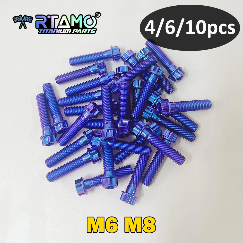 

RTAMO Wholesale Titanium Bolts M6 M8X15/20/25/30/35/40/50mm Whole Sale Modification Screw for Bike Motorcycle