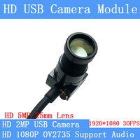 5MP 25mm Lens 1080P Full HD USB Camera Module 30fps High Speed Mini CCTV OTG UVC Webcam Microphone for Android Windows