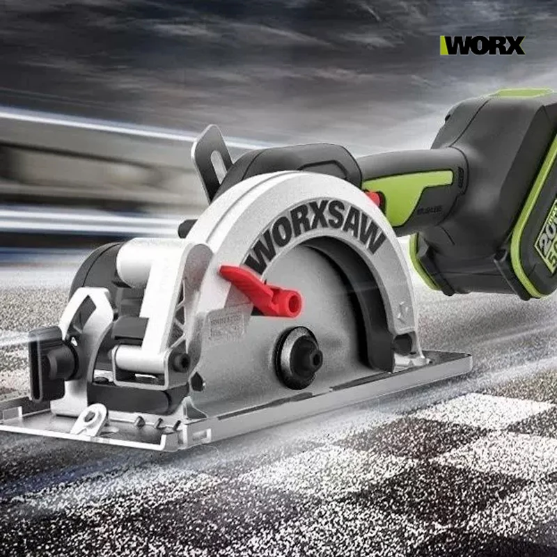 WORX WU535X WU535 Cordless Circular Saw Brushless Motor 140mm/150mm 45 /90 Degree Wood Cutting Powershare Green Battery