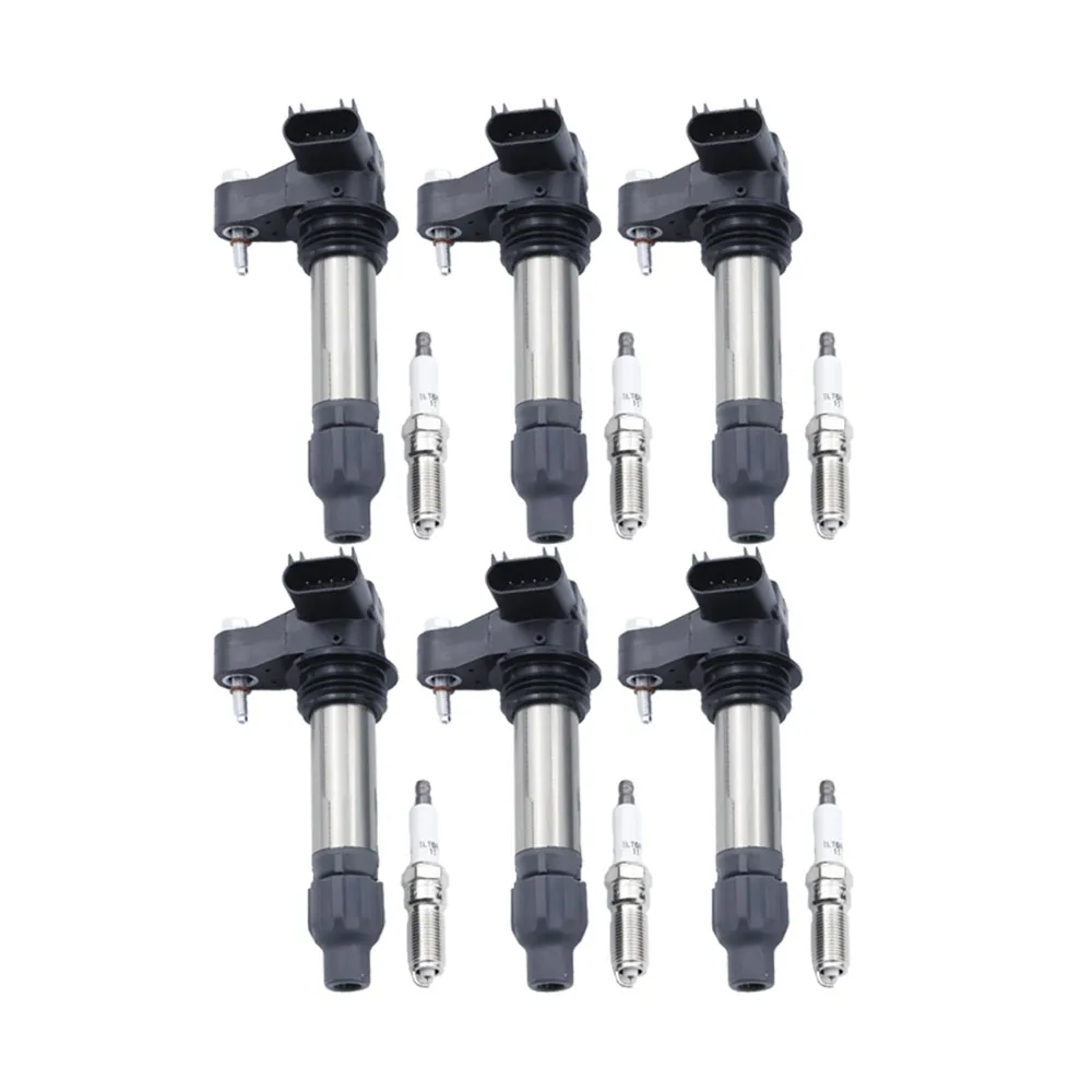 

6Sets Ignition Coil Spark Plug For BUICK ENCLAVE CADILLAC ATS CHEVROLET CAMARO GMC ACADIA PONTIAC G6 12632479 12622561 Parts