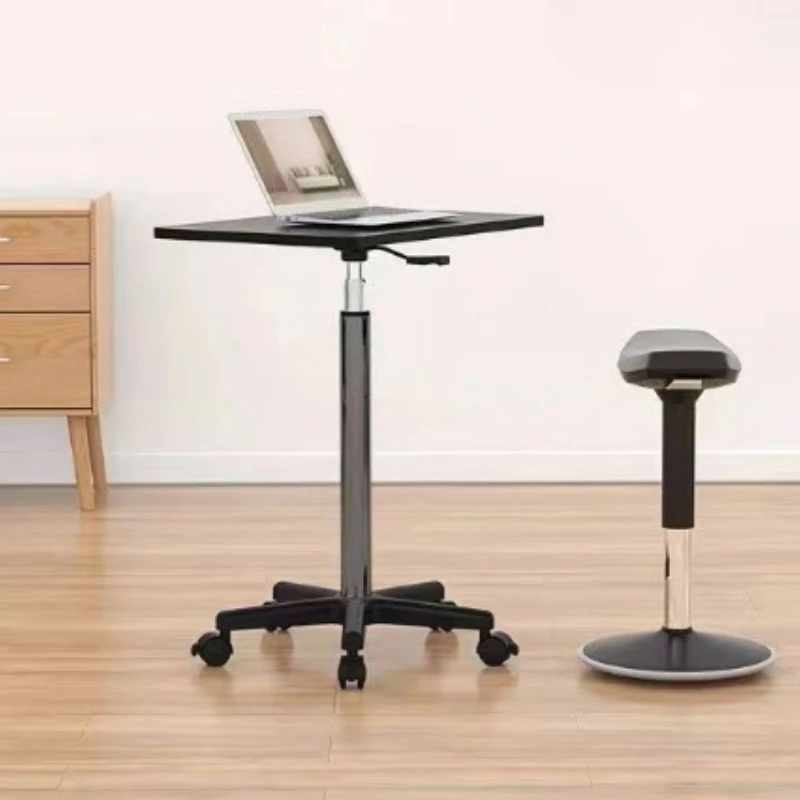 

Modern Mobile Adjustable Desk, Dormitory Laptop Workstation, Small Bedside Table with Casters, Live Streaming Desk