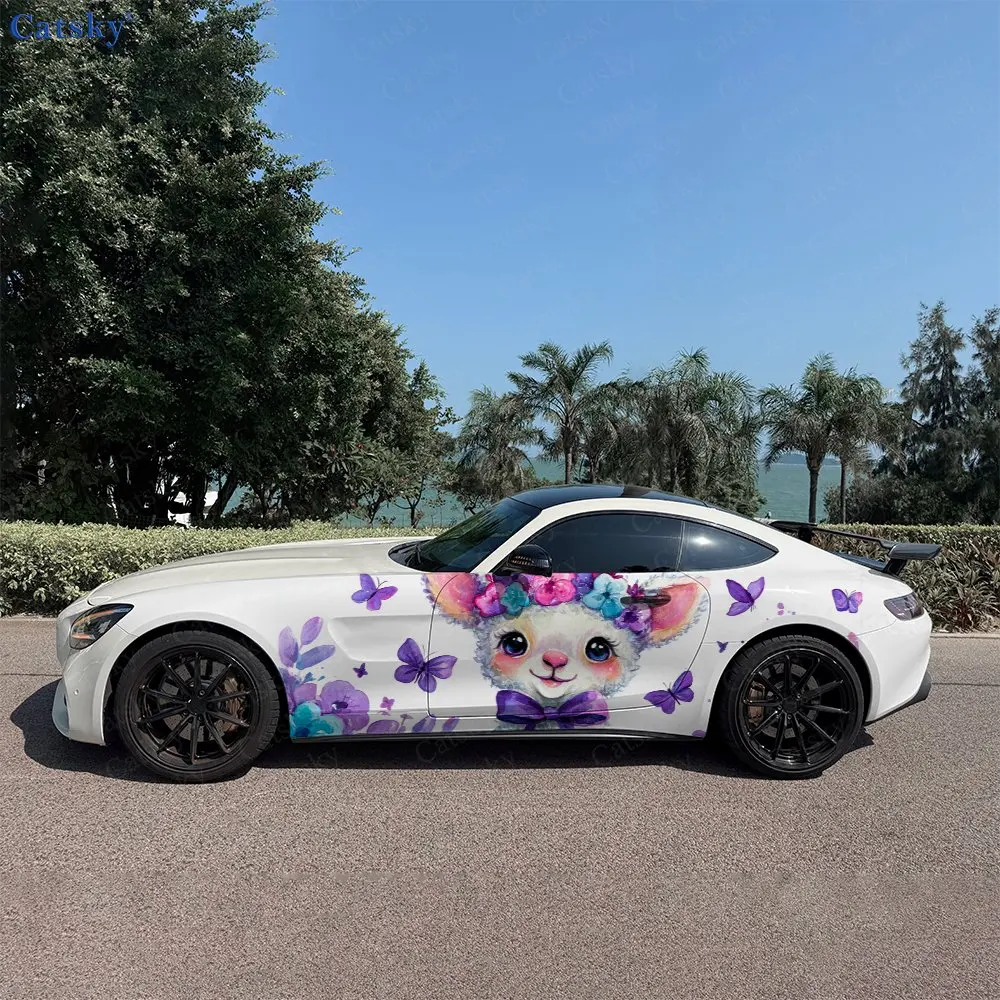 2pcs Butterfly Dance Flower Elephant, Durable, Fade-resistant, Enhance Vehicle Aesthetics With Bold Artistic Design