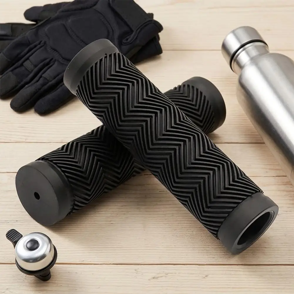 Bike Handlebar Handle Hand Grips Rubber Non-slip Cycling Handle MTB Bicycle Scooter Black Soft Rubber Bicycle Replacement Access view 4