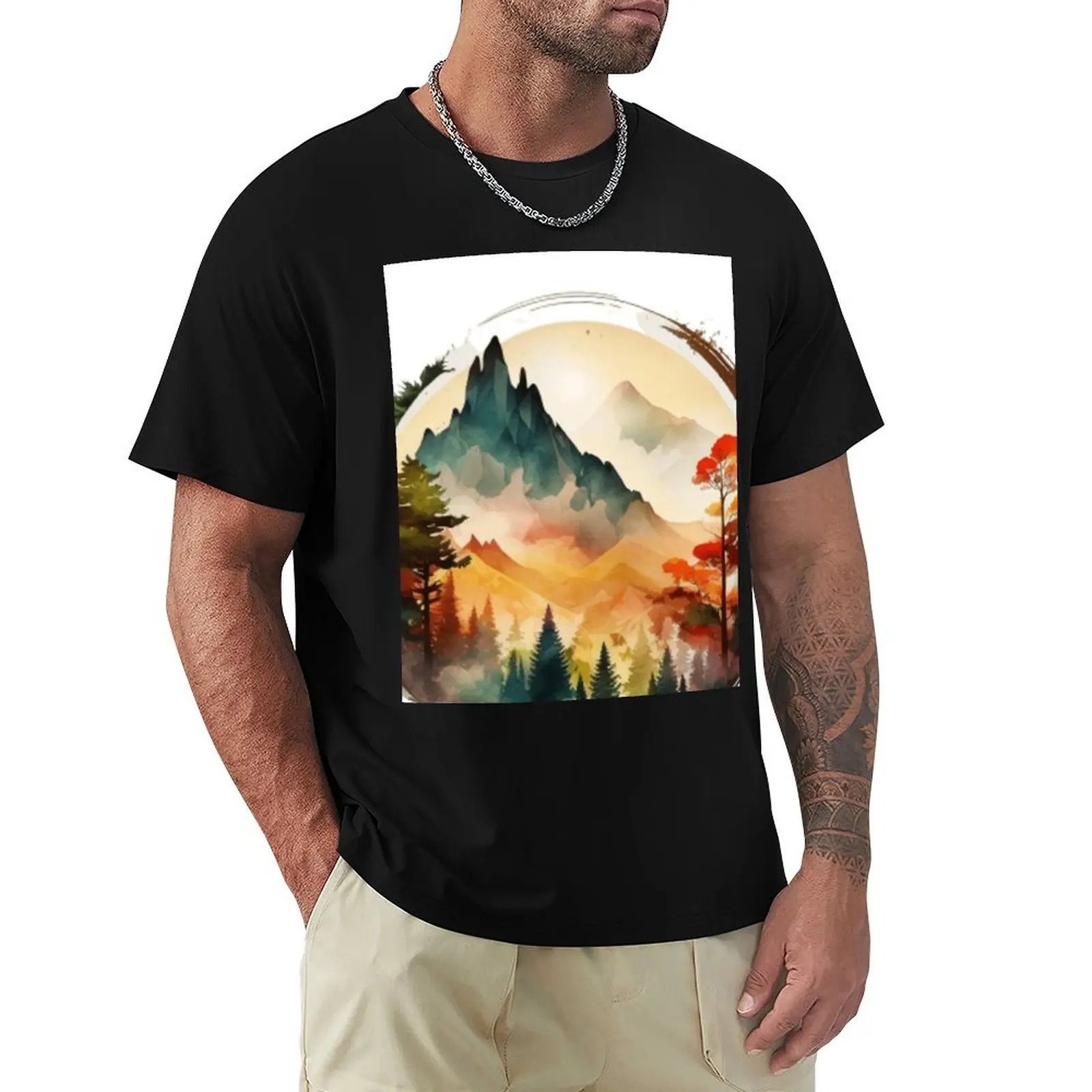 

Watercolor Forest T-Shirt hippie clothes Aesthetic clothing mens graphic t-shirts hip hop