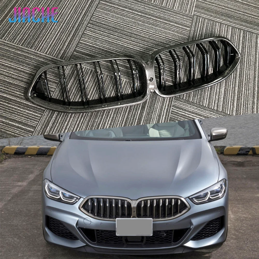 

ABS Front Bumper Double Line Grille Racing Grill Frame For BMW 8 Series G14 G15 G16 2019+ Car Bumper Front Grills Mash