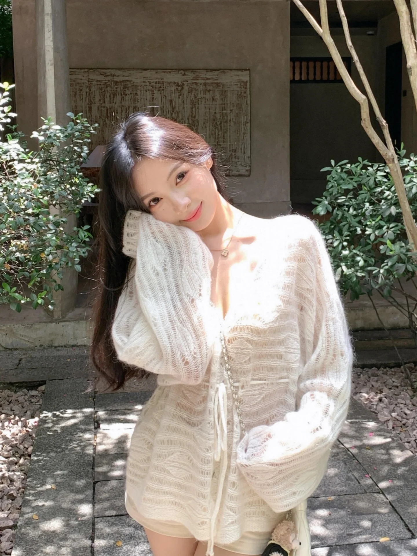 

Мягкий уютный вязаный открытый кардиган Camere, женский осенний свободный топ с поясом и вырезом в Корейском стиле Ve...