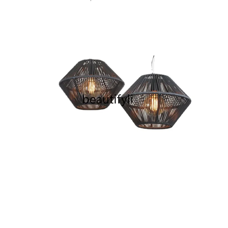 Modern Minimalist Chandelier Hand-Woven Homestay Hotel Banquet Living Room Decoration Dining Room Outdoor Moisture-Proof Lamps