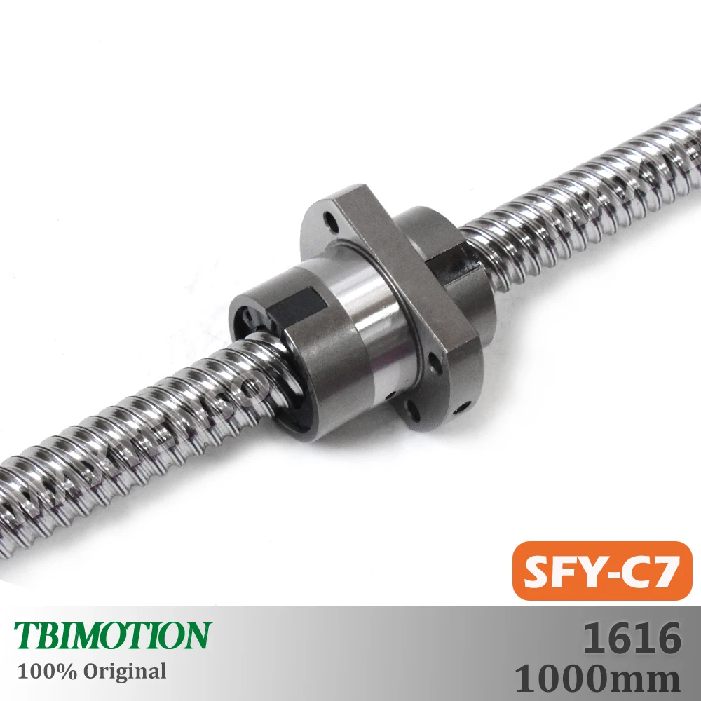 TBI Motion SFY1616 1000mm Ball Screw R16 Lead 16mm CNC High Speed Ballscrew Nut SFYR1616 SFE1616 end machining Thread Maxtenso