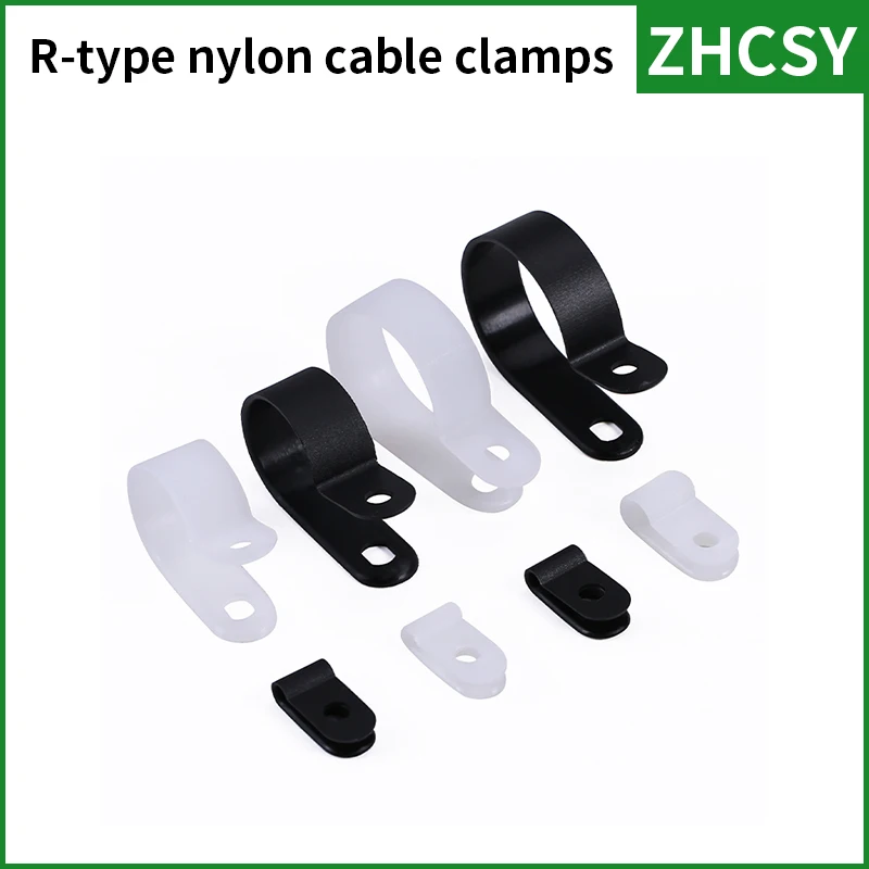 3.3 5.3 6.4 8.4 10.4 13.2 16 19 Plastic R-Type Nylon Cable Clamp Clips Hose Fasteners  Mounting Fix Hardware Electrical Fittings