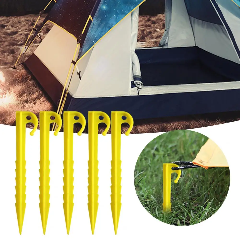 5Pcs Ground Nails Tent Spike with Rope High Hardness Tent Stakes Camping Hiking Equipment Outdoor Traveling Tent Peg Accessories