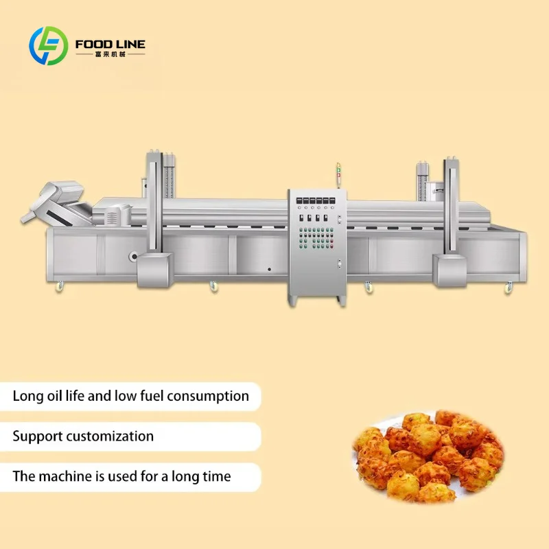 Industrial Continuous Batch Fryer for Peanut Cashew Groundnut Seed Frying Machine Custom