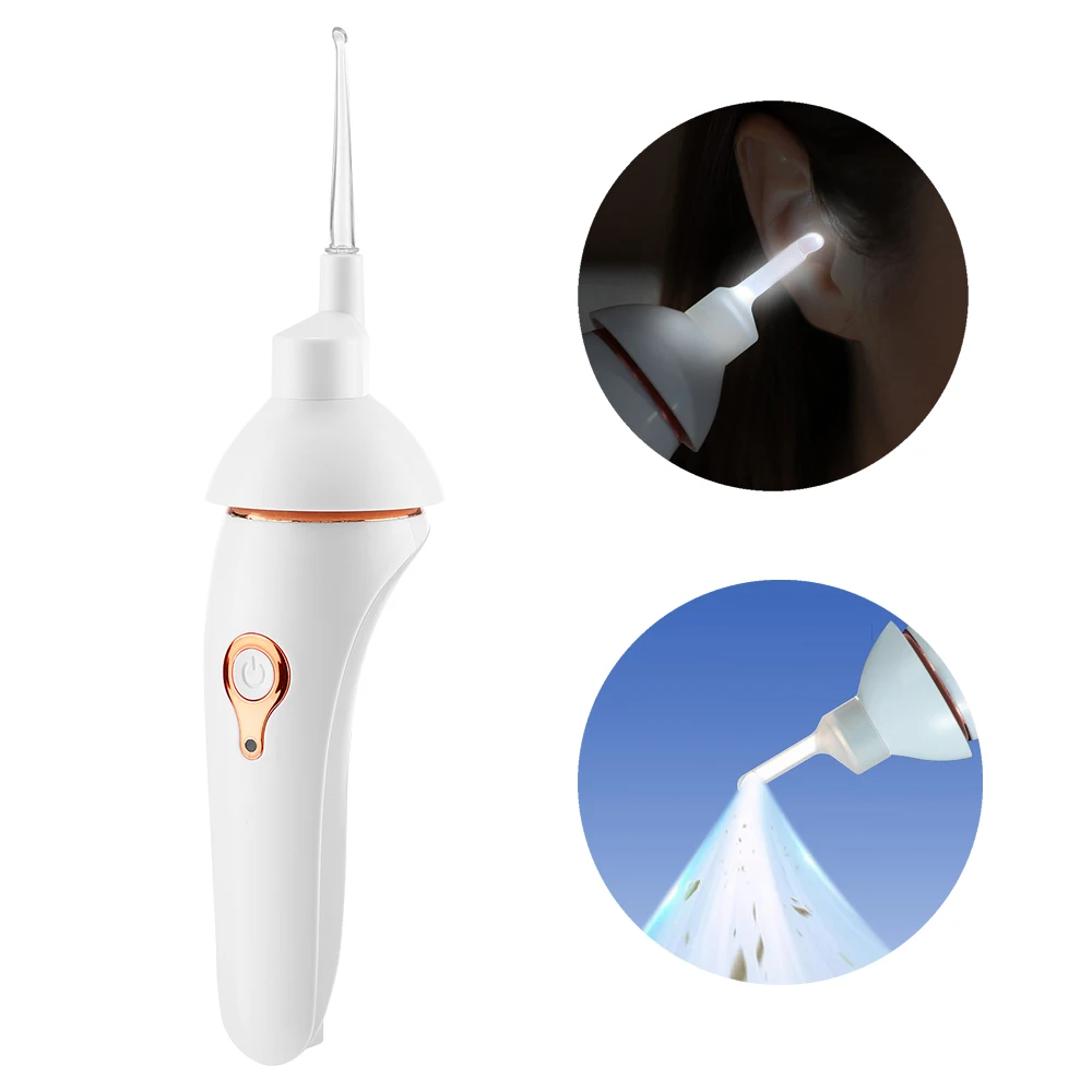 Luminous Ear Wax Cleaning Device Electric Ear Pick with Lighting Safety Earwax Remover Smart Ear Wax Vacuum Suction Scoop Set