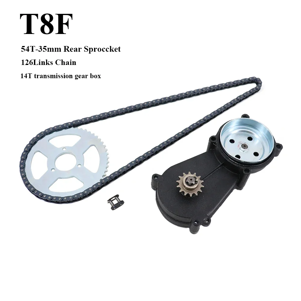 Motorcycle T8F 54T 35mm Rear Chain Sprocket T8F 126 link Chains 14T Transmission Gear Box For 47cc 49cc Pocket Bike Mini Moto