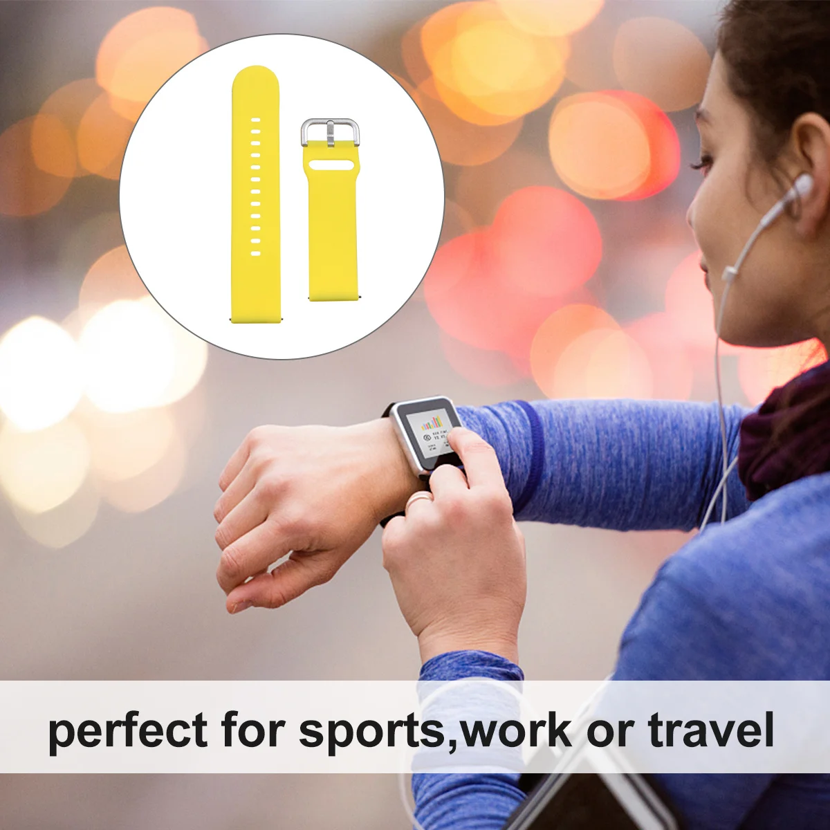 

1Pcs Vitality Smart Sports Silicone Watch Band 22mm Lightweight Durable Breathable Replacement Strap Compatible for Haylou Solar