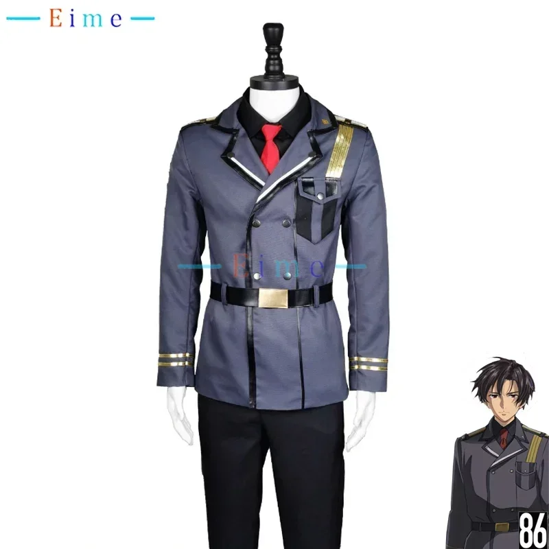 Anime 86 Eighty Six Shinei Nouzen Cosplay Costume Fancy Uniforms Coat Shirt Pants Necktie Halloween Party Clothing Custom Made