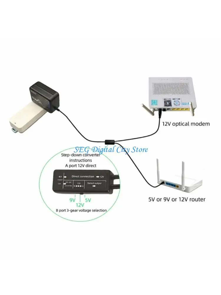 U75B DC5521 Small Electronics Power Splitter Cable Line for Home Shelf Wiring