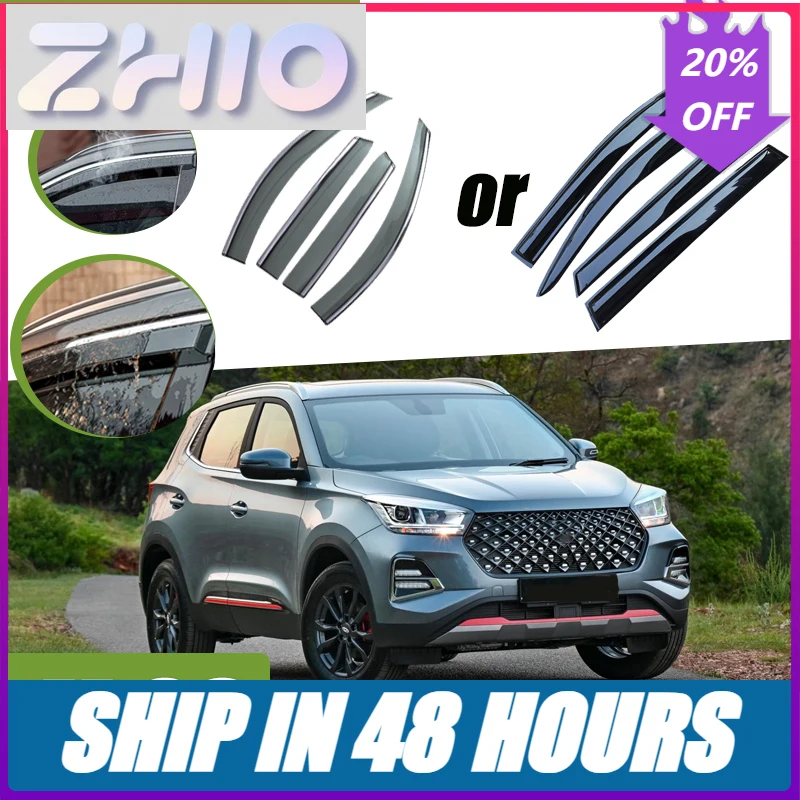 Deflectores de Ventana para Auto Chirey Chery Tiggo 4 Pro 5x Tiggo Cross 2017-2025, Visores Contra Viento, Lluvia y Sol, Accesorios para Autos