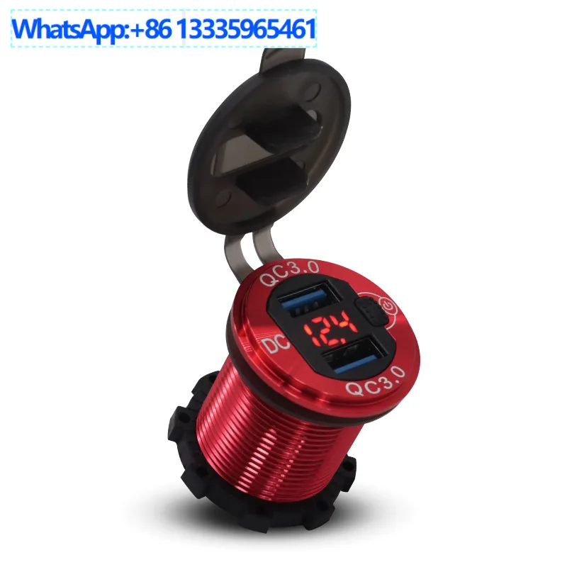5Pcs factory direct supply cross-border hot sale red aluminum shell high temperature resistance with button car charging fast ch
