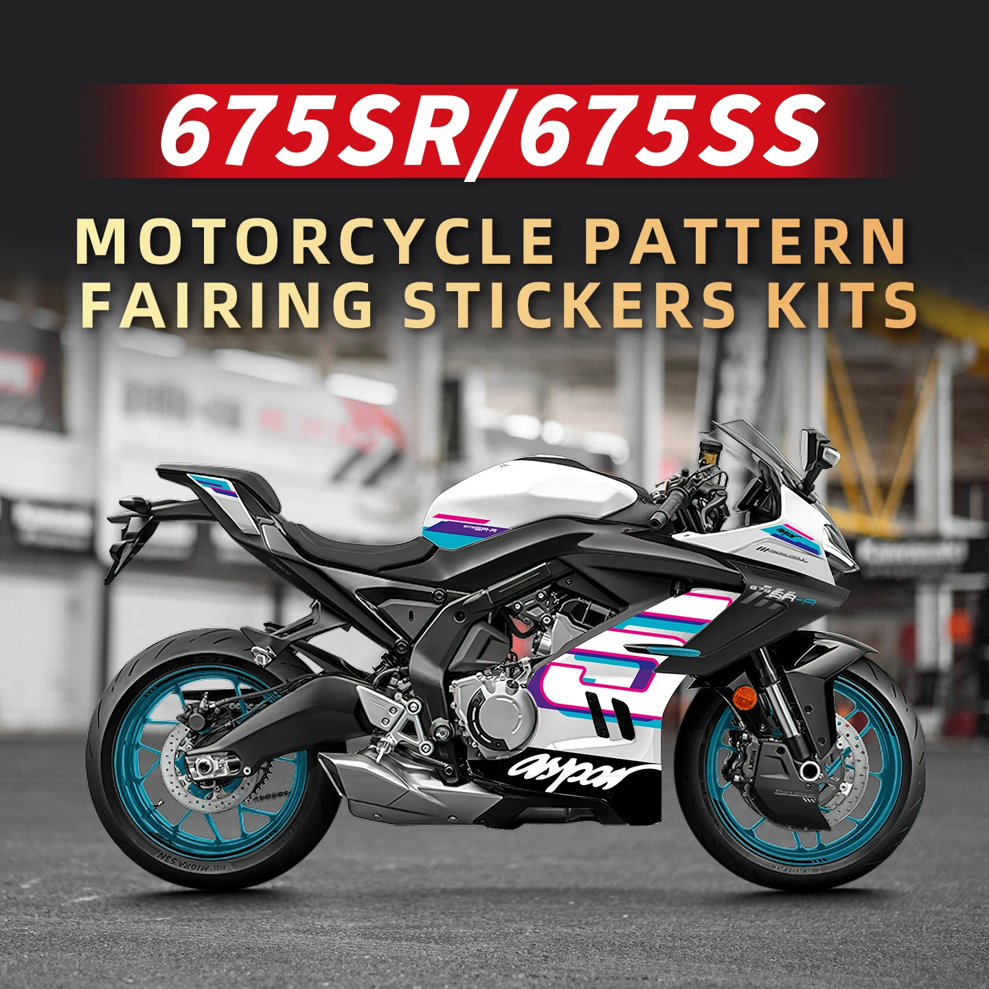 Used For CFMOTO 675SR Motorcycle Fairing Stickers Kits Motor Bike Head Area Can Choose Pattern