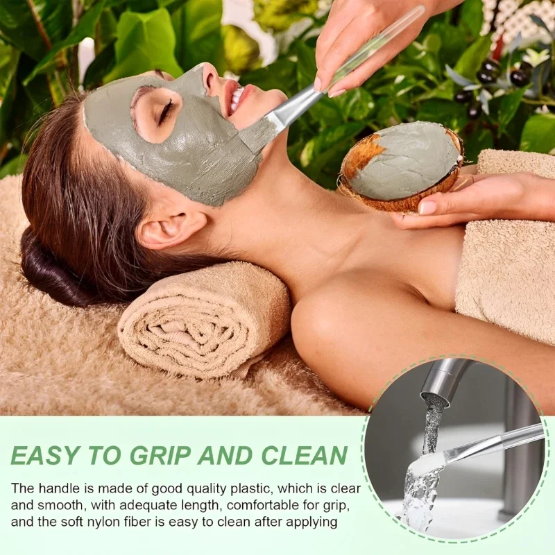 2/4/6/12 Uds cepillo para mascarilla Facial cepillo aplicador Facial de cabeza suave con mango de plástico transparente para uso en Spa y salón herramientas para el cuidado de la piel