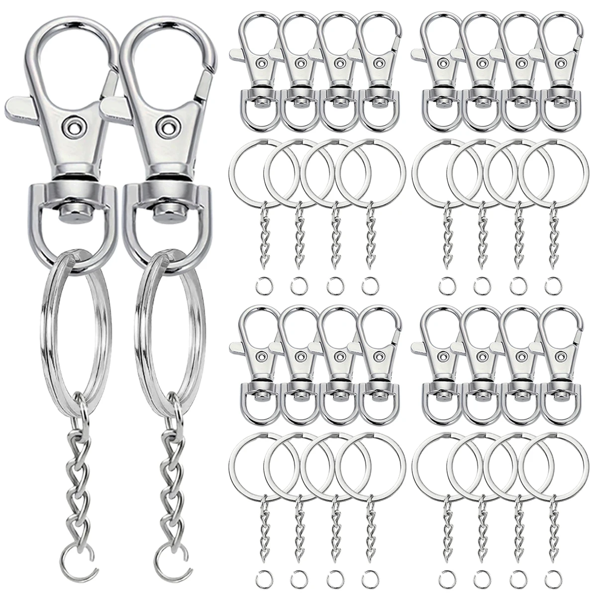 Rotating Spring Hook Set for Keychains and DIY Crafts