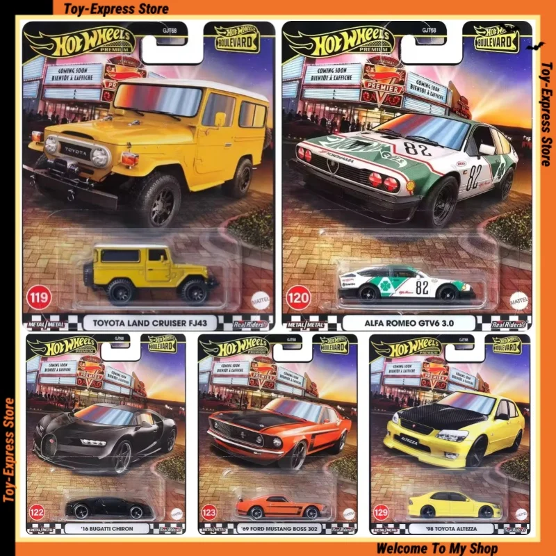 

Hot Wheels Premium 2025 Boulevard Hotwheels 2025 1/64 Модель автомобиля Toyota Ford Bugatti Alfa Romeo из сплава, литой автомобиль, детские игрушки