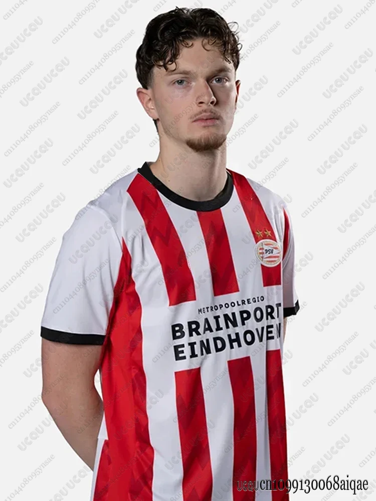 

Летние мужские футбольные майки с V-образным вырезом, быстросохнущие спортивные футболки, велосипедные майки, футбольная форма Jong PSV 25-26, командная униформа