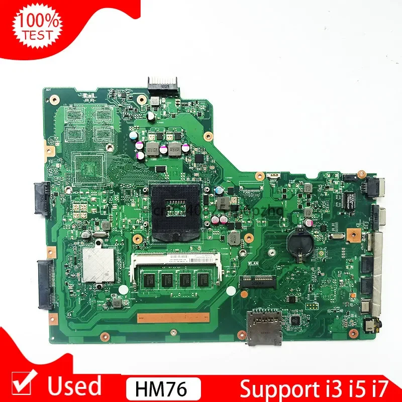 

Used X75A Mainboard For ASUS X75VB X75VD X75V X75VC Laptop Motherboard HM76 SLJ8E Support I3 I5 I7