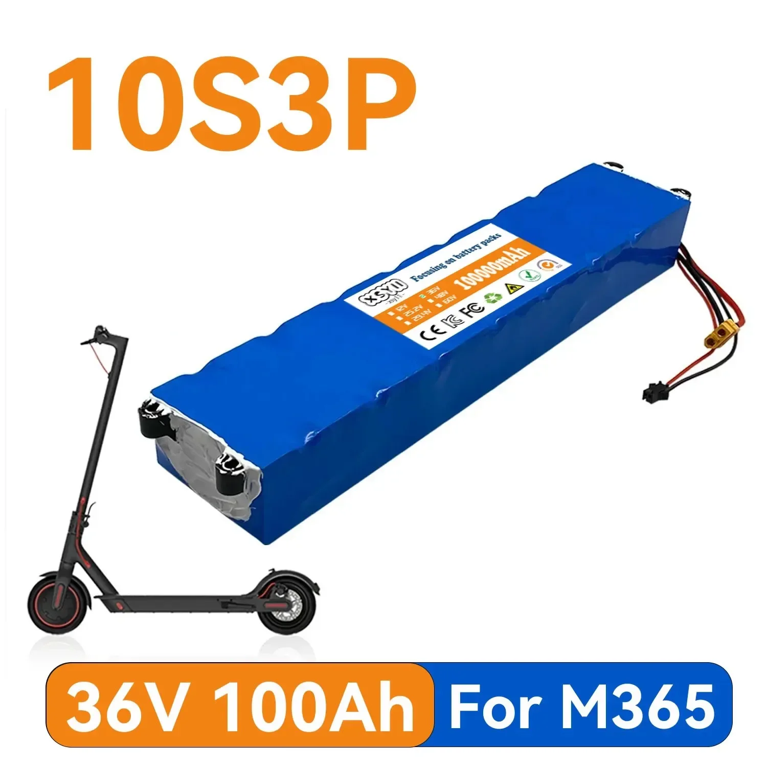 

10S3P 36V 100000mAh 36v аккумуляторные батареи электрических скутеров Pack 18650 литиевый M365 электрический скутер 36v аккумулятор скутер