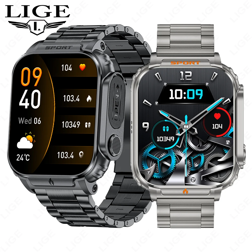

LIGE Lighter Smart Watch Outdoor Sport 500mAh Large Battery Waterproof Bracelet The Cigarette Lighter Smartwatch For Android IOS