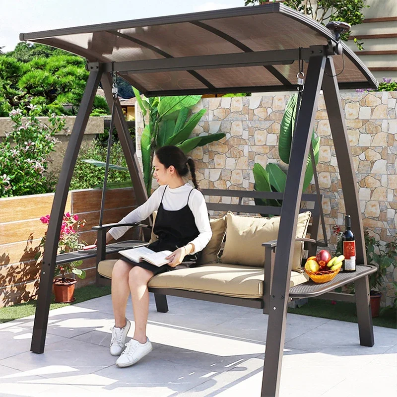 double three rocking chair balcony garden hanging chair outdoor courtyard home hammock Internet celebrity wrought iron bed