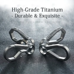 Real Titanium Key Chain Men EDC Lightweight Titanium Keychain Hanging Buckle Key Rings Quickdraw Tool High-Quality Carbiner