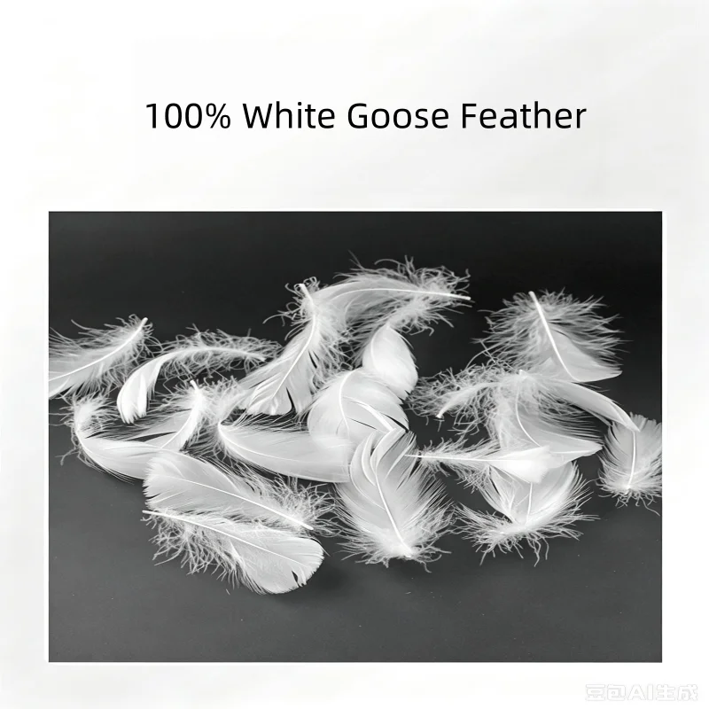 100% Cotton Shell White Goose Feather Filled Comforter Soft Warm Lightweight Quilt Duvet for Home Bedroom Bedding