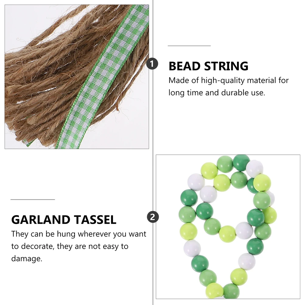 

1pc Four Leaf Clover Tassel Pendants Acrylic Bead String Garland Wall Hanging Decor For Home Office Shop Decorative Adornments