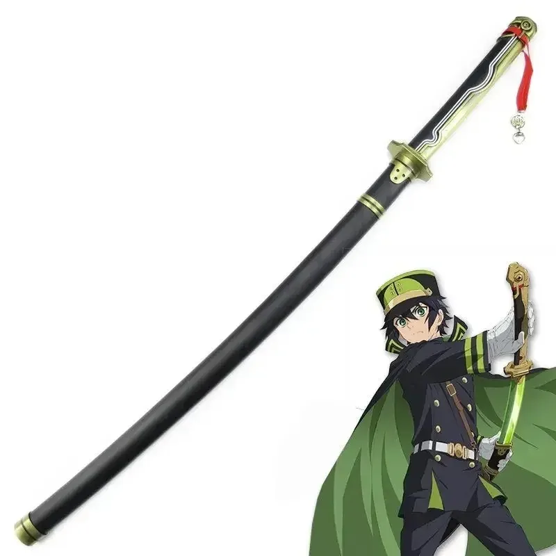 100cm Cosplay Seraph of The End Yuichiro Hyakuya Wooden Sword Model Anime Katana Black Demon Asuramaru Costume Props