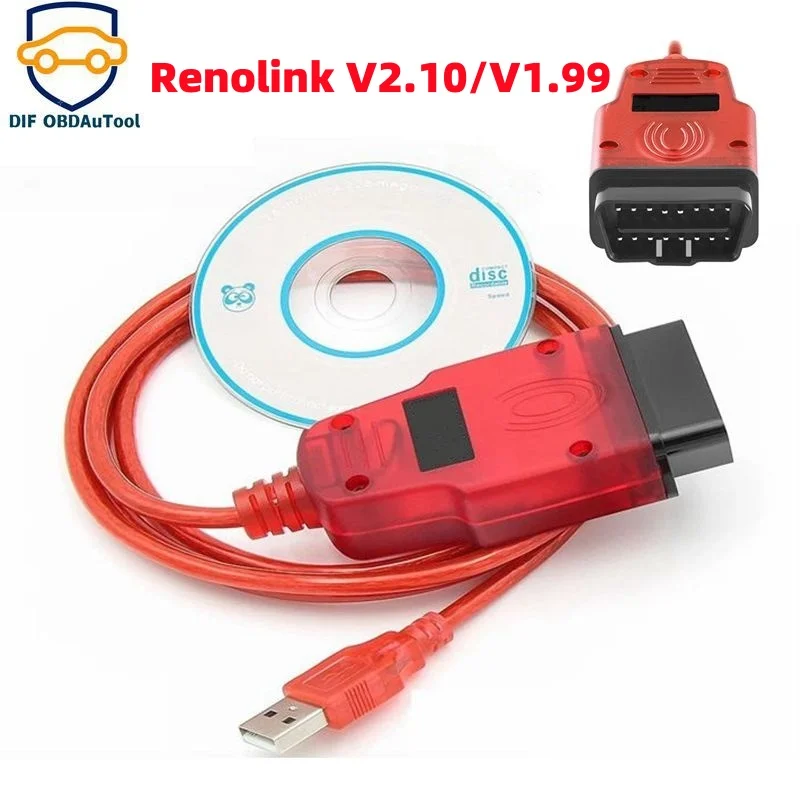 Newest Renolink V2.10 V1.99 ECU Programmer for Renault Key Coding UCH Match Dashboard Coding Better than V1.98/1.87/1.52