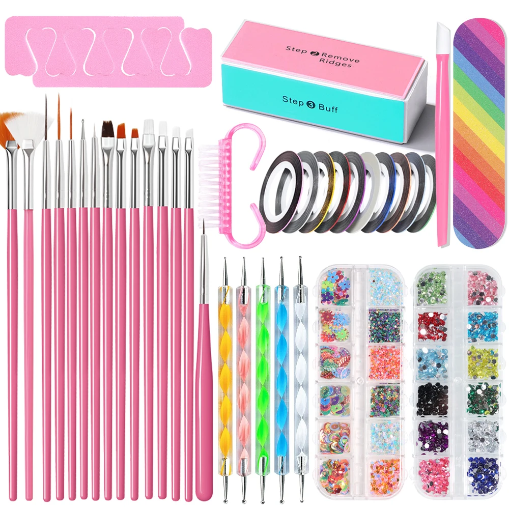 YIKOOLIN Nails Manicure Set with UV/LED Nail Drying Lamp Electric Nail Files Nails Kit For Home Nail Salon Nail Artists Also