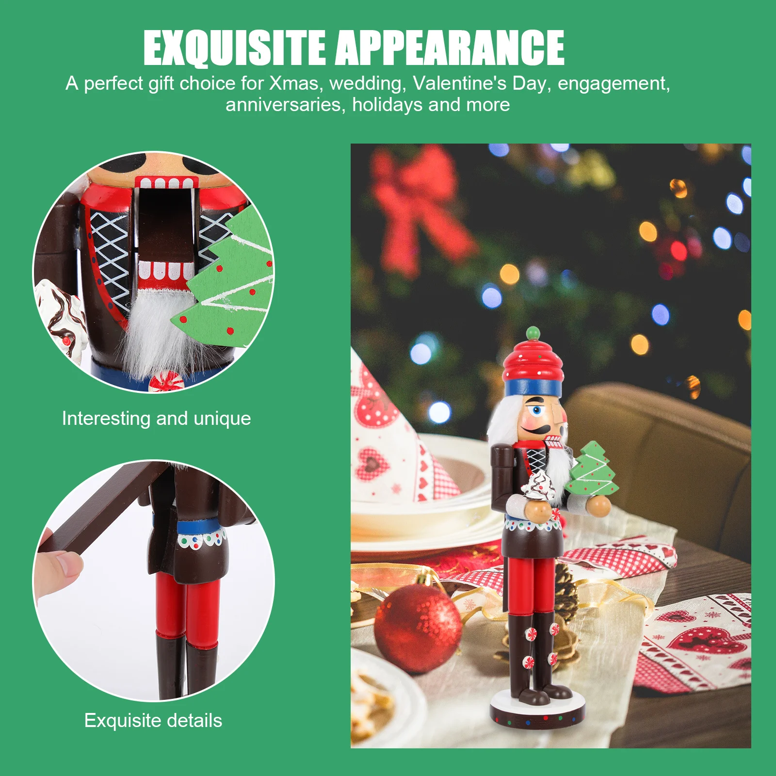 

Christmas Wood Nutcracker Traditional Xmas Desktop Ornament Colorful Hand Painted Holiday Gift Decoration Xmas Wood Nutcrackers