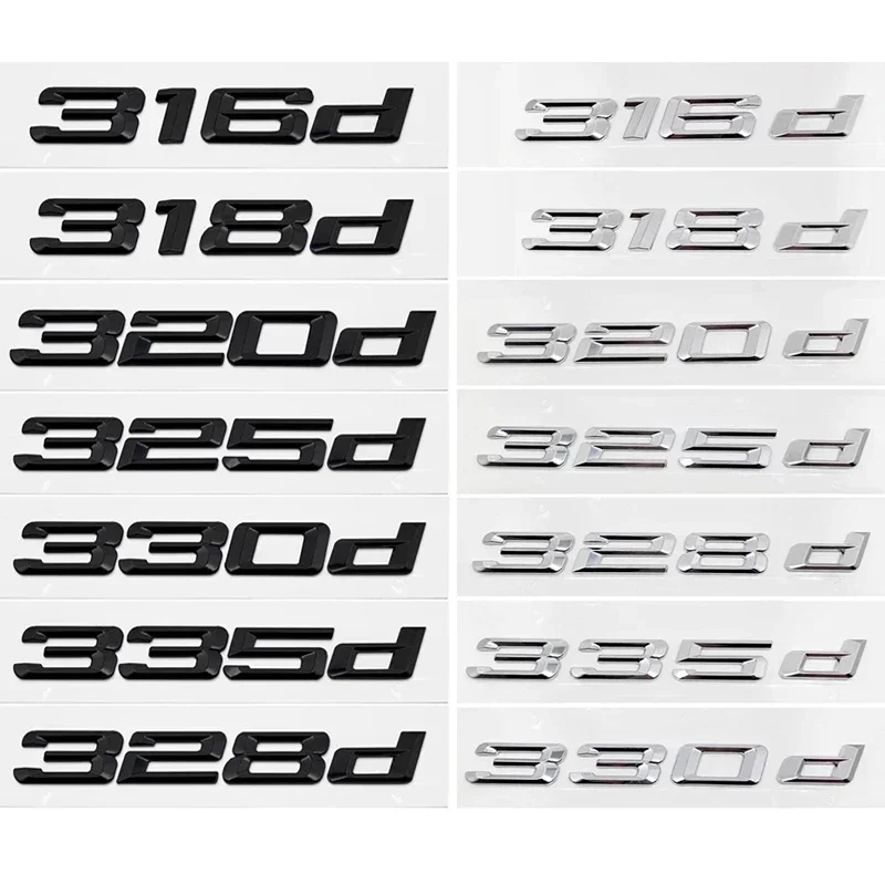 

3D ABS Car Trunk Letters Logo Decals Badge Emblem Sticker For BMW 3 Series 320d 325d 328d 330d 335d E46 E90 E91 F30 318d 316d