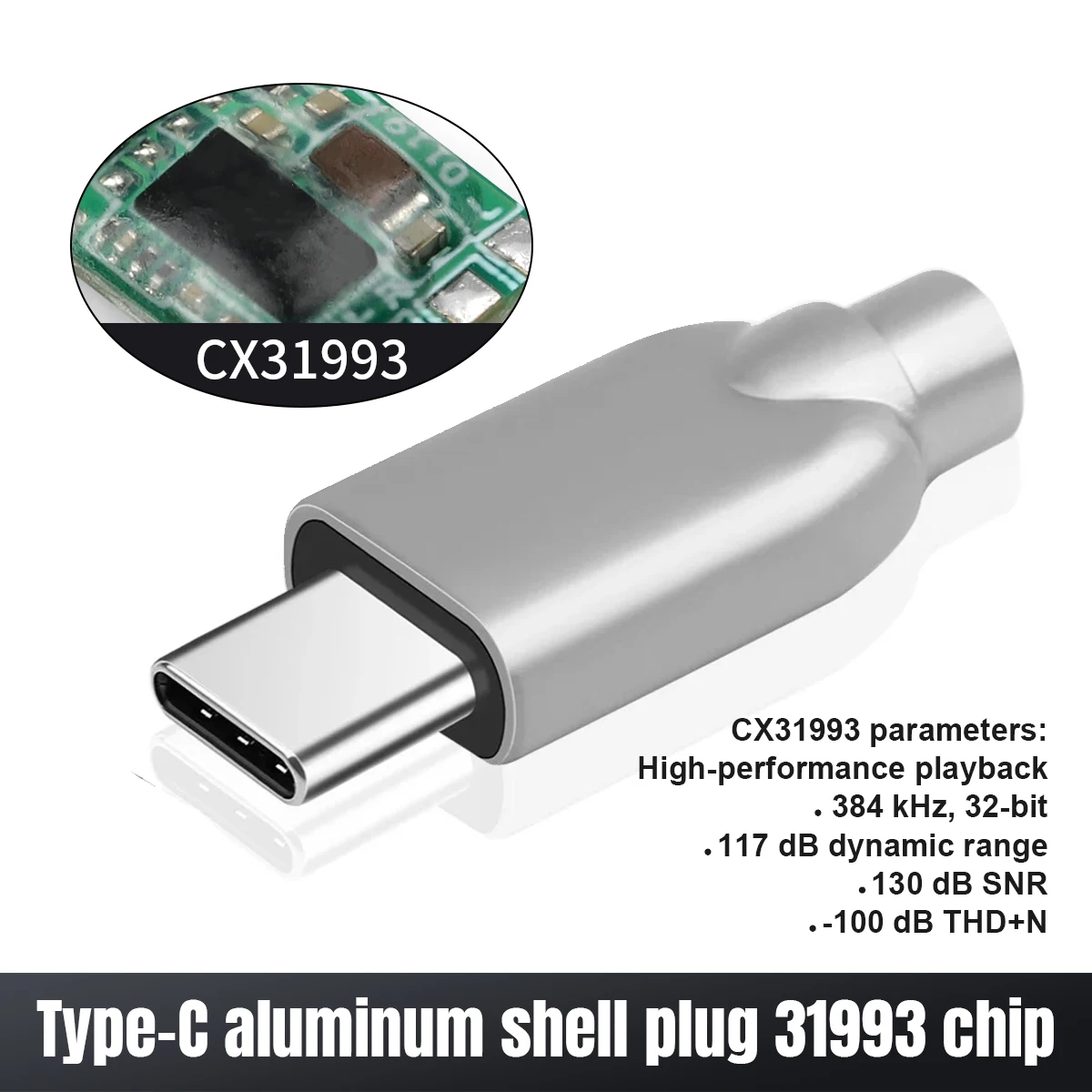 QYFANG 32BIT 384KHz Type-C Plug Single Crystal Vibrating CX31993 Chip Module Mobile Phone Fast Charging Connector DIY Adapter