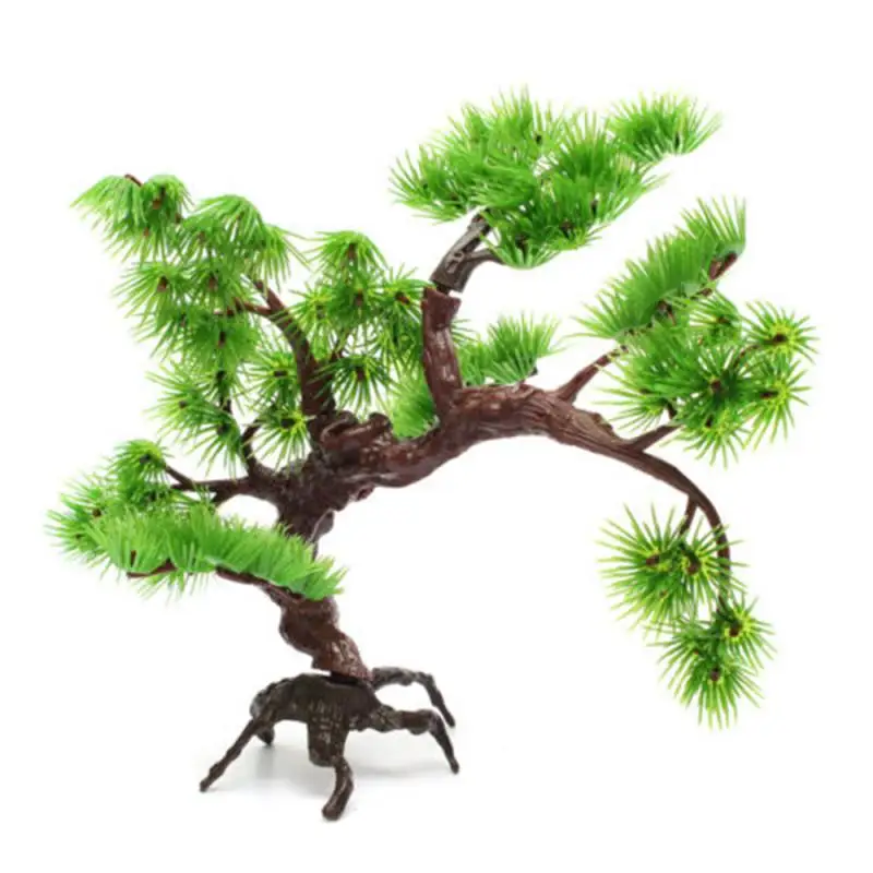 Artificial Bonsai Pine Tree Aquarium Plastic Bonsai Ornament Fish Tank Artificial Pine Tree Plant Decor Aquarium Ornament Decor