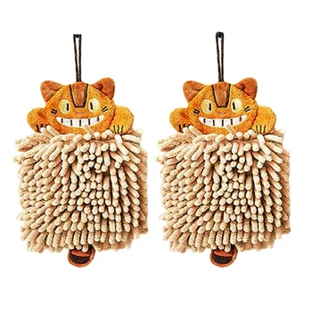 Cartoon Cat Hand Towel-Super Soft Chenille Microfiber For Kitchen&Bathroom,Quick-Dry Absorbent Home Towel