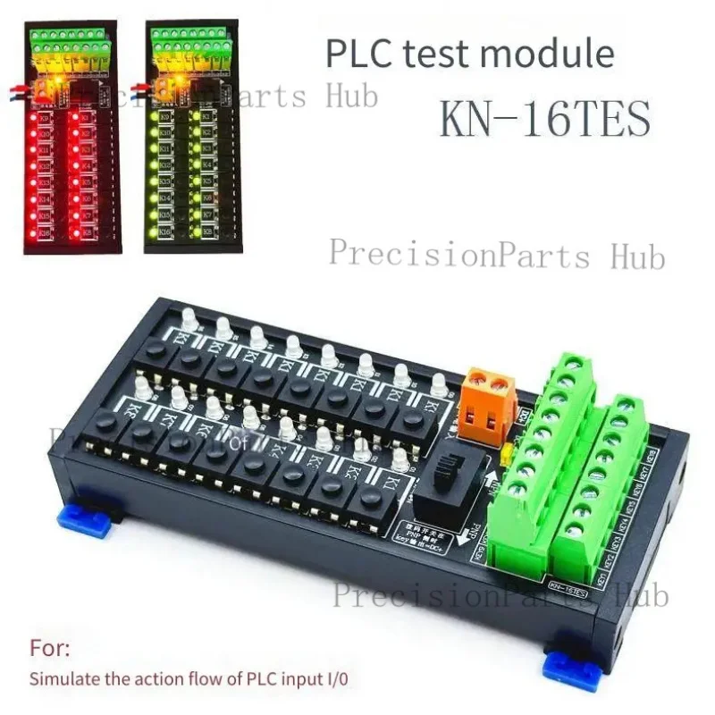 PLC Test Board, 16-Channel Input/Output Debugging Module, Compatible NPN/PNP, With Key Panel And DuPont Cables