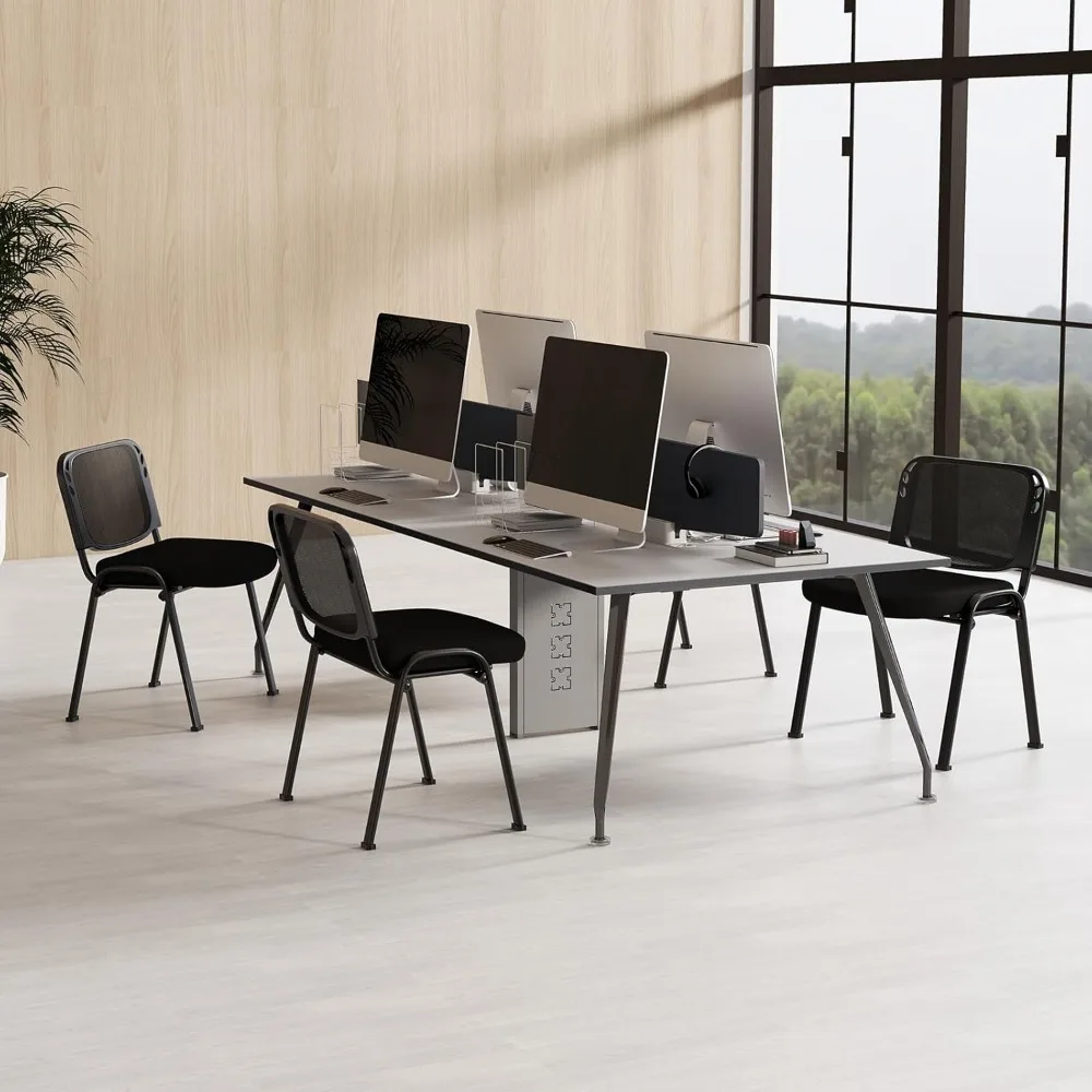 Set of 5 Office Guest Chair, Stackable Waiting Room Chair with Padded Seat, Metal Frame, 330Lbs Capacity, Conference Roo