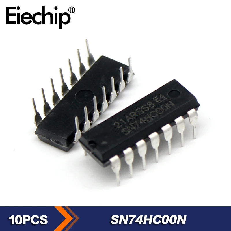 

10PCS SN74HC00N 74HC00 DIP-14 Integrated circuit logic ICs Quad 2-input NAND gate New original IC