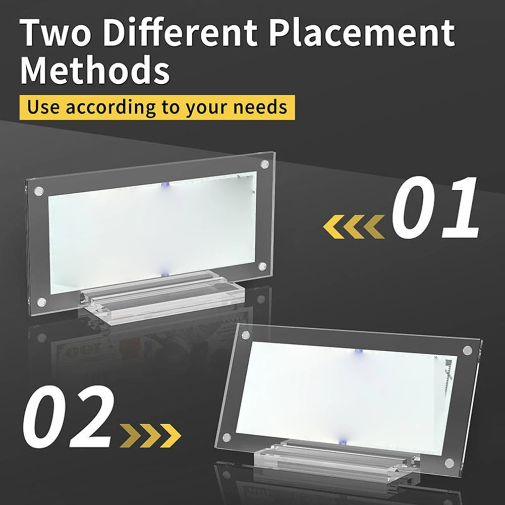 Utility Design Transparent Acrylic Dollar Bill Display Frame with Base,Banknote Holder Stand,for Currency Collection,Home Deskto